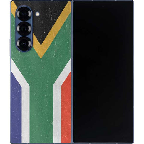 South Africa Flag Distressed Galaxy Z Fold6 Skin